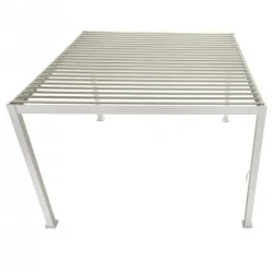 Pergola bioclimatique blanche autoportée 3x4M Ombréa
