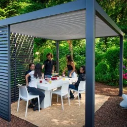 Pergola bioclimatique anthracite autoportée 3x4M Ombréa